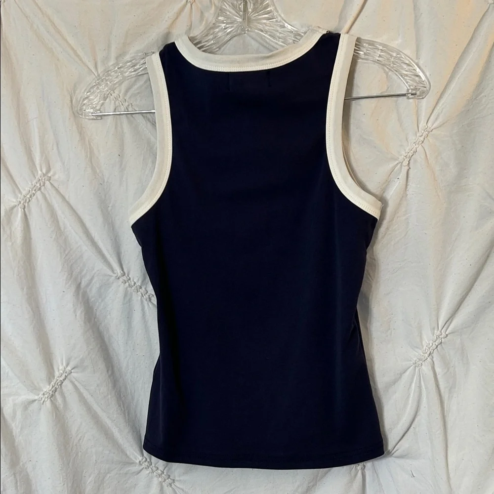 Women's Navy and White Tank-Size XS - Picture 3 of 4